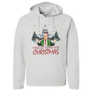 Trump ILl Be Home For Christmas Funny Xmas Performance Fleece Hoodie