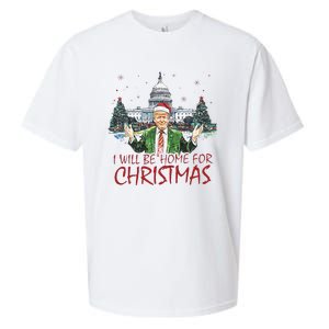 Trump ILl Be Home For Christmas Funny Xmas Sueded Cloud Jersey T-Shirt