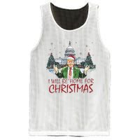 Trump ILl Be Home For Christmas Funny Xmas Mesh Reversible Basketball Jersey Tank