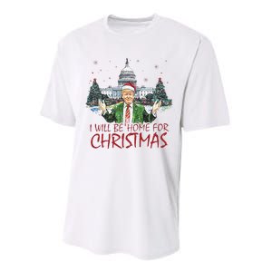 Trump ILl Be Home For Christmas Funny Xmas Performance Sprint T-Shirt