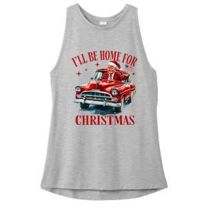 Trump ILl Be Home For Christmas Funny Xmas Ladies PosiCharge Tri-Blend Wicking Tank