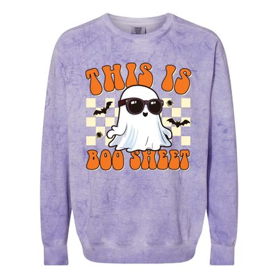 This Is Boo Sheet Ghost Groovy Halloween Colorblast Crewneck Sweatshirt