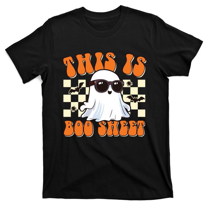 This Is Boo Sheet Ghost Groovy Halloween T-Shirt