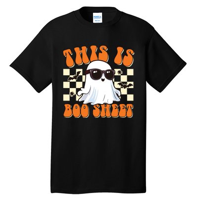 This Is Boo Sheet Ghost Groovy Halloween Tall T-Shirt