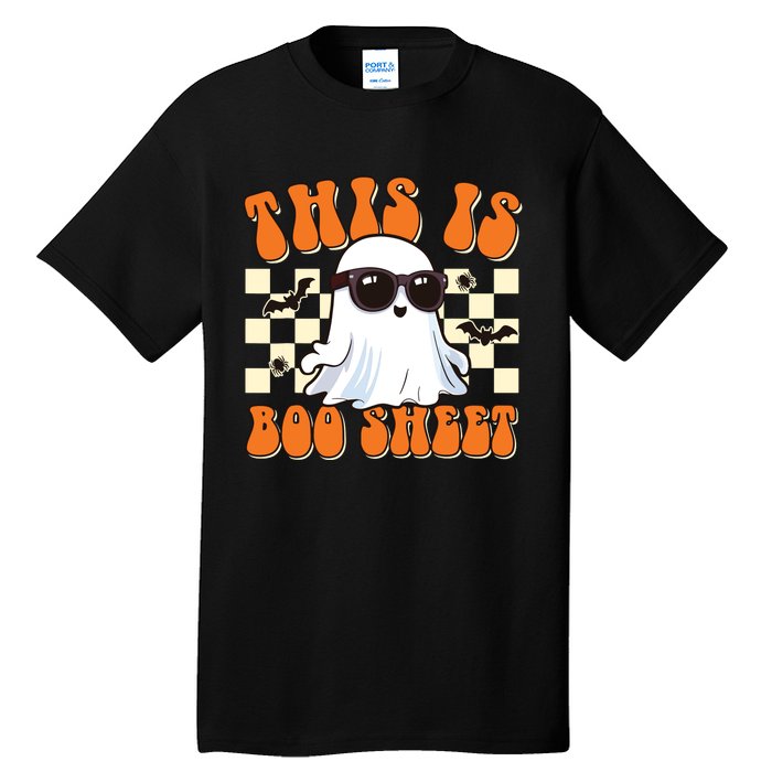 This Is Boo Sheet Ghost Groovy Halloween Tall T-Shirt