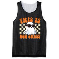 This Is Boo Sheet Ghost Groovy Halloween Mesh Reversible Basketball Jersey Tank