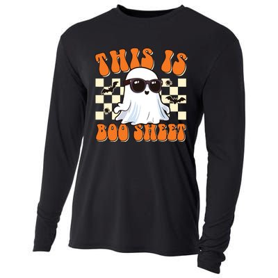 This Is Boo Sheet Ghost Groovy Halloween Cooling Performance Long Sleeve Crew