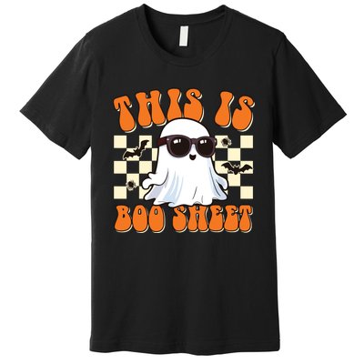 This Is Boo Sheet Ghost Groovy Halloween Premium T-Shirt