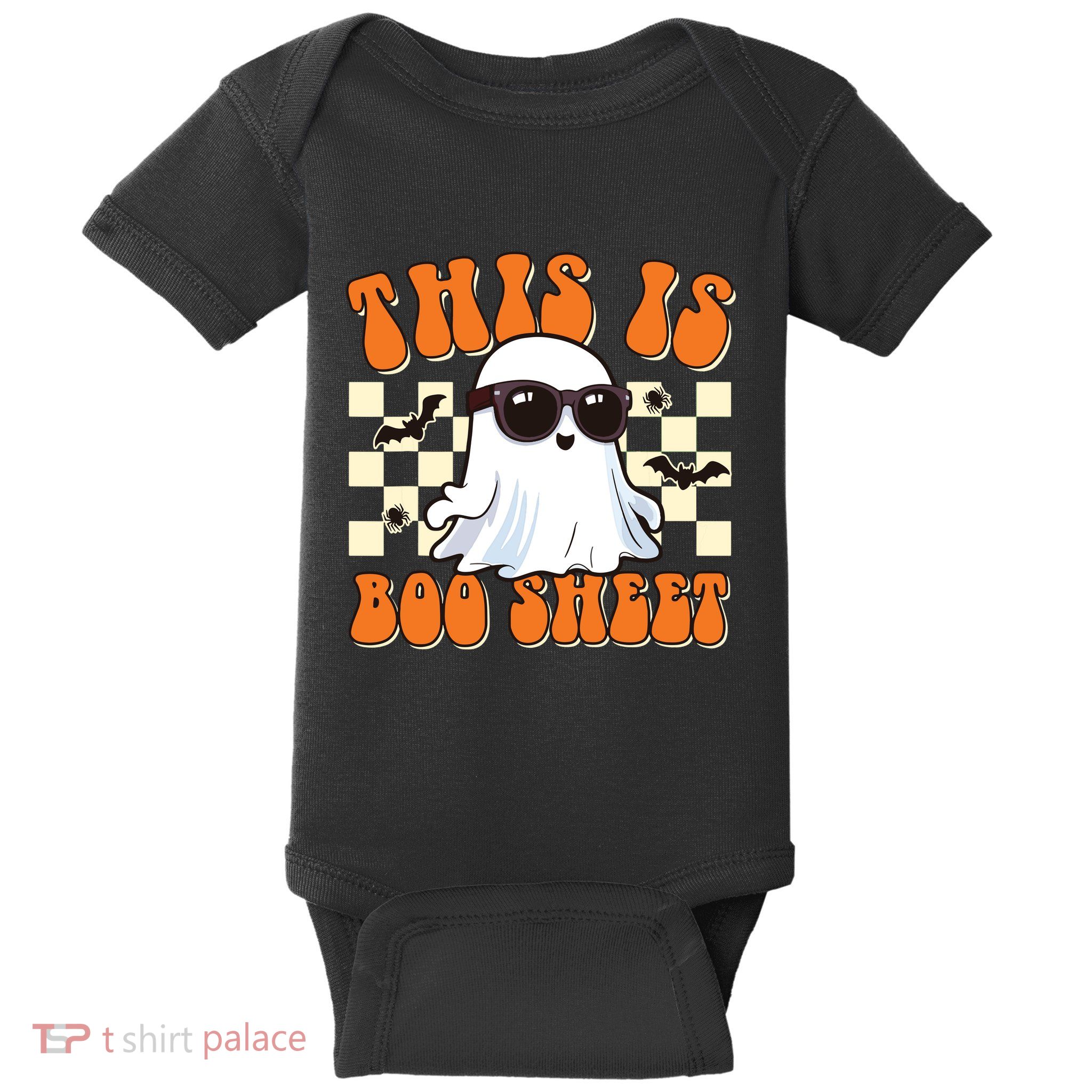 This Is Boo Sheet Ghost Groovy Halloween Baby Bodysuit