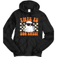 This Is Boo Sheet Ghost Groovy Halloween Tie Dye Hoodie