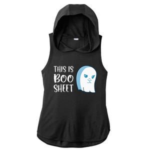 This Is Boo Sheet Funny Halloween Sayings Ladies PosiCharge Tri-Blend Wicking Draft Hoodie Tank