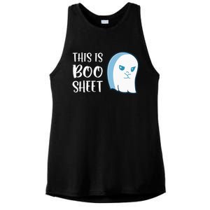 This Is Boo Sheet Funny Halloween Sayings Ladies PosiCharge Tri-Blend Wicking Tank