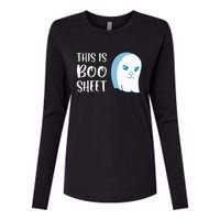 This Is Boo Sheet Funny Halloween Sayings Womens Cotton Relaxed Long Sleeve T-Shirt