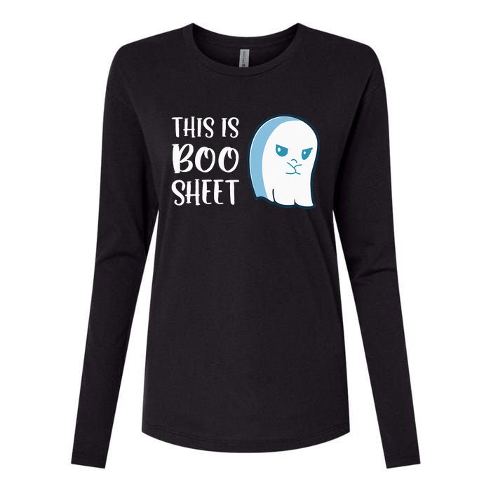 This Is Boo Sheet Funny Halloween Sayings Womens Cotton Relaxed Long Sleeve T-Shirt