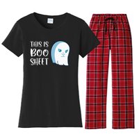 This Is Boo Sheet Funny Halloween Sayings Women's Flannel Pajama Set