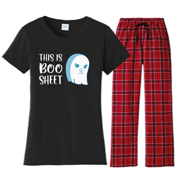 This Is Boo Sheet Funny Halloween Sayings Women's Flannel Pajama Set