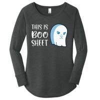 This Is Boo Sheet Funny Halloween Sayings Women's Perfect Tri Tunic Long Sleeve Shirt