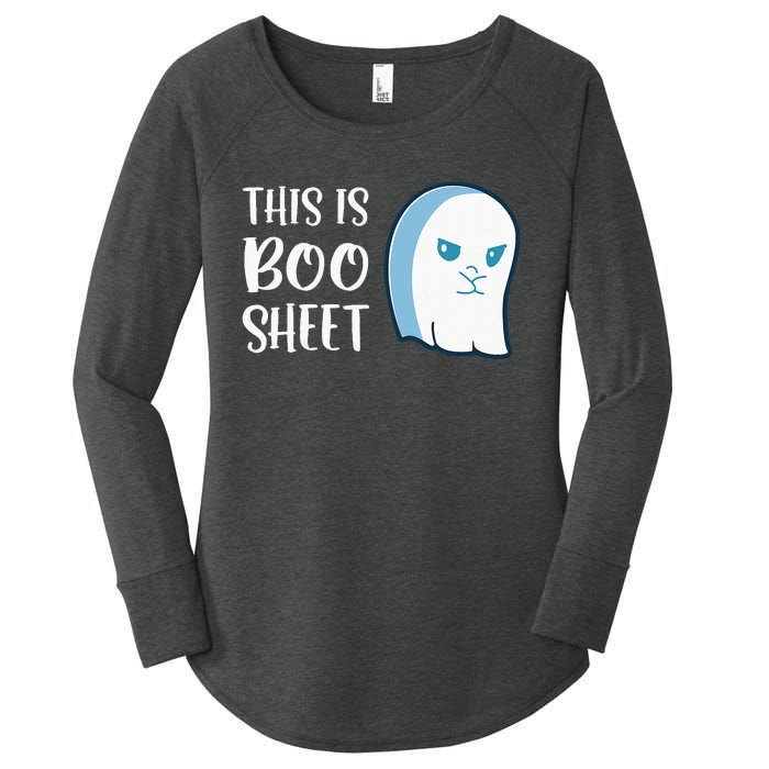 This Is Boo Sheet Funny Halloween Sayings Women's Perfect Tri Tunic Long Sleeve Shirt