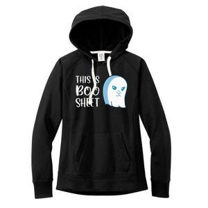 This Is Boo Sheet Funny Halloween Sayings Women's Fleece Hoodie