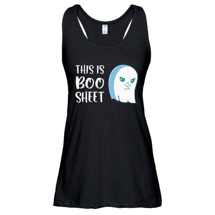 This Is Boo Sheet Funny Halloween Sayings Ladies Essential Flowy Tank