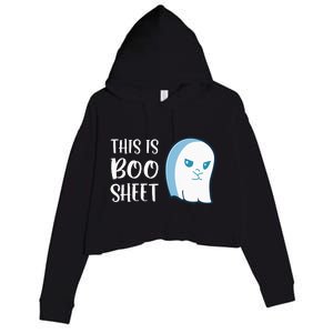 This Is Boo Sheet Funny Halloween Sayings Crop Fleece Hoodie