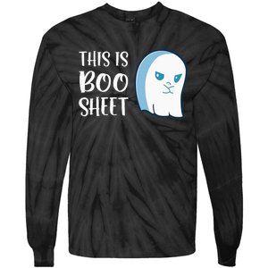 This Is Boo Sheet Funny Halloween Sayings Tie-Dye Long Sleeve Shirt