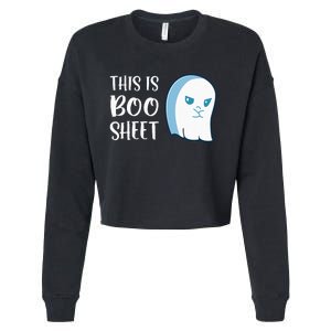 This Is Boo Sheet Funny Halloween Sayings Cropped Pullover Crew