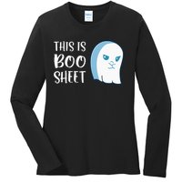 This Is Boo Sheet Funny Halloween Sayings Ladies Long Sleeve Shirt