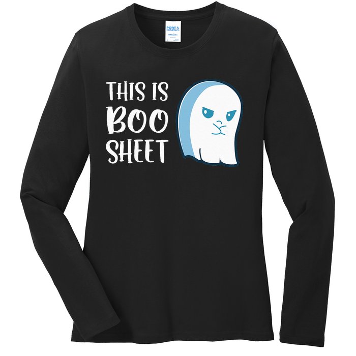 This Is Boo Sheet Funny Halloween Sayings Ladies Long Sleeve Shirt