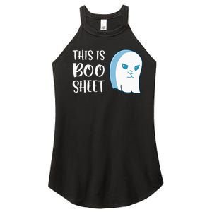 This Is Boo Sheet Funny Halloween Sayings Women's Perfect Tri Rocker Tank