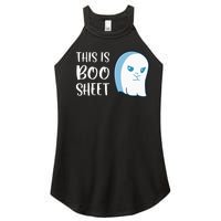 This Is Boo Sheet Funny Halloween Sayings Women's Perfect Tri Rocker Tank