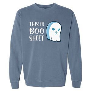 This Is Boo Sheet Funny Halloween Sayings Garment-Dyed Sweatshirt