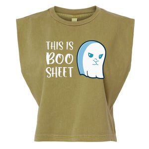 This Is Boo Sheet Funny Halloween Sayings Garment-Dyed Women's Muscle Tee