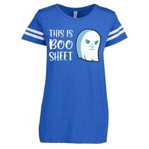 This Is Boo Sheet Funny Halloween Sayings Enza Ladies Jersey Football T-Shirt