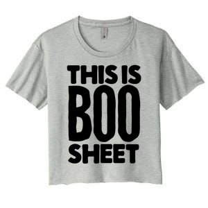 This Is Boo Sheet Funny Halloween Costume Alternative Great Gift Women's Crop Top Tee