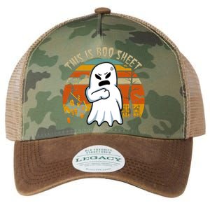 This Is Boo Sheet Ghost Spooky Sunset Funny Legacy Tie Dye Trucker Hat