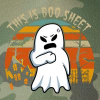 This Is Boo Sheet Ghost Spooky Sunset Funny Legacy Tie Dye Trucker Hat