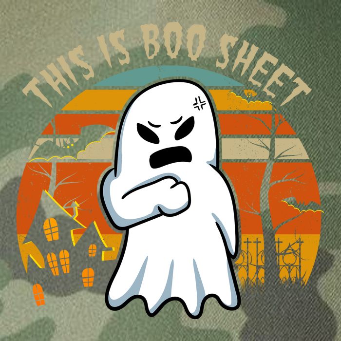 This Is Boo Sheet Ghost Spooky Sunset Funny Legacy Tie Dye Trucker Hat
