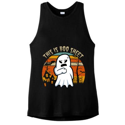 This Is Boo Sheet Ghost Spooky Sunset Funny Ladies PosiCharge Tri-Blend Wicking Tank
