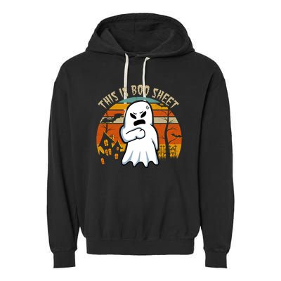 This Is Boo Sheet Ghost Spooky Sunset Funny Garment-Dyed Fleece Hoodie