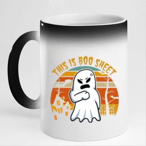 This Is Boo Sheet Ghost Spooky Sunset Funny 11oz Black Color Changing Mug