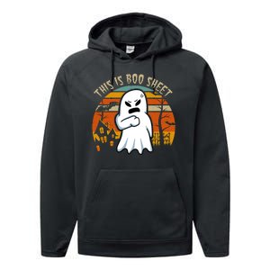 This Is Boo Sheet Ghost Spooky Sunset Funny Performance Fleece Hoodie