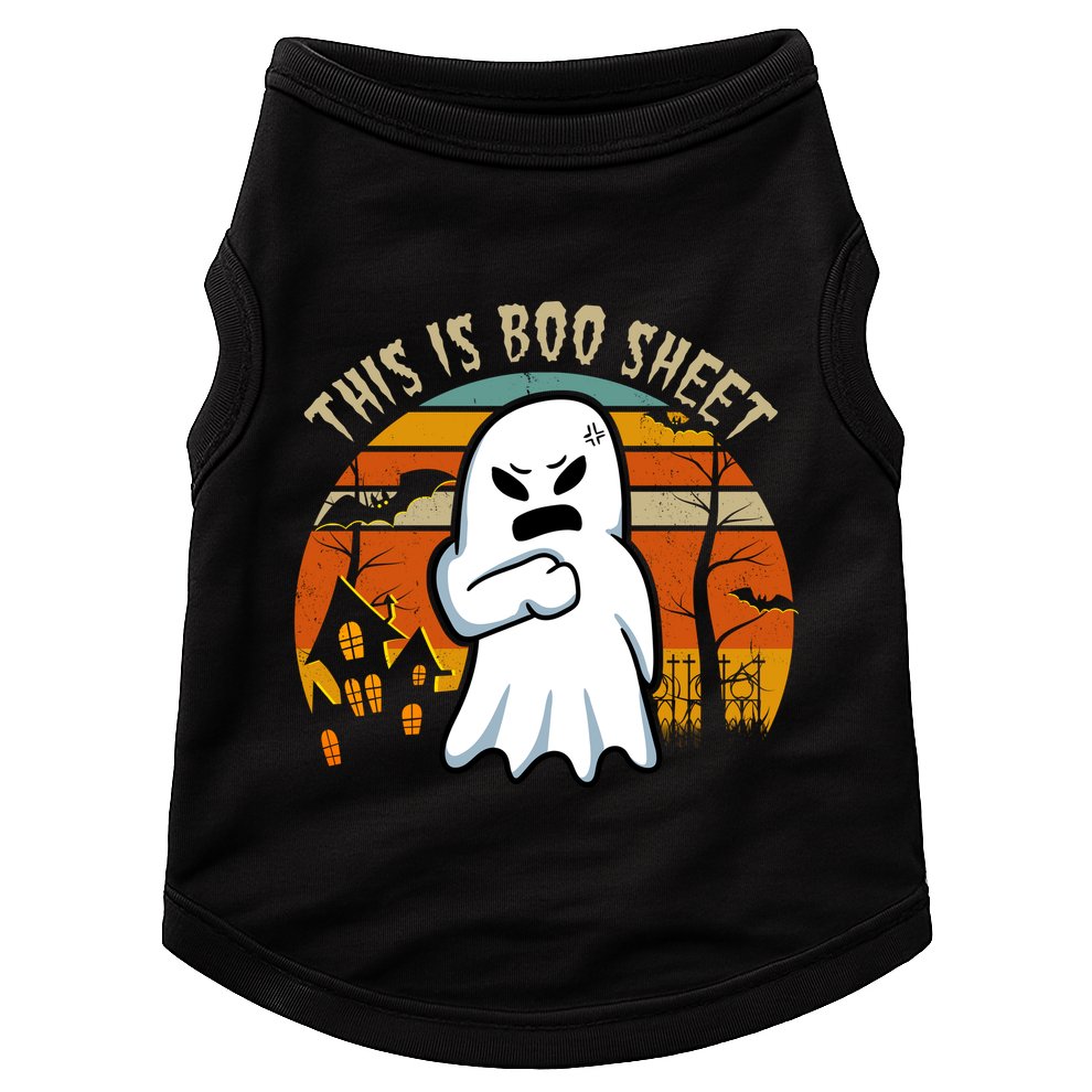 This Is Boo Sheet Ghost Spooky Sunset Funny Doggie Tank
