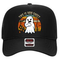 This Is Boo Sheet Ghost Spooky Sunset Funny High Crown Mesh Back Trucker Hat