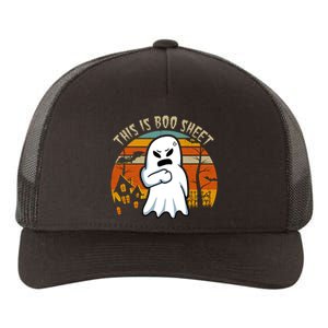 This Is Boo Sheet Ghost Spooky Sunset Funny Yupoong Adult 5-Panel Trucker Hat