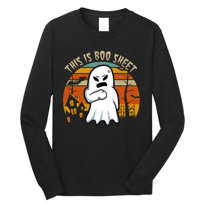 This Is Boo Sheet Ghost Spooky Sunset Funny Long Sleeve Shirt