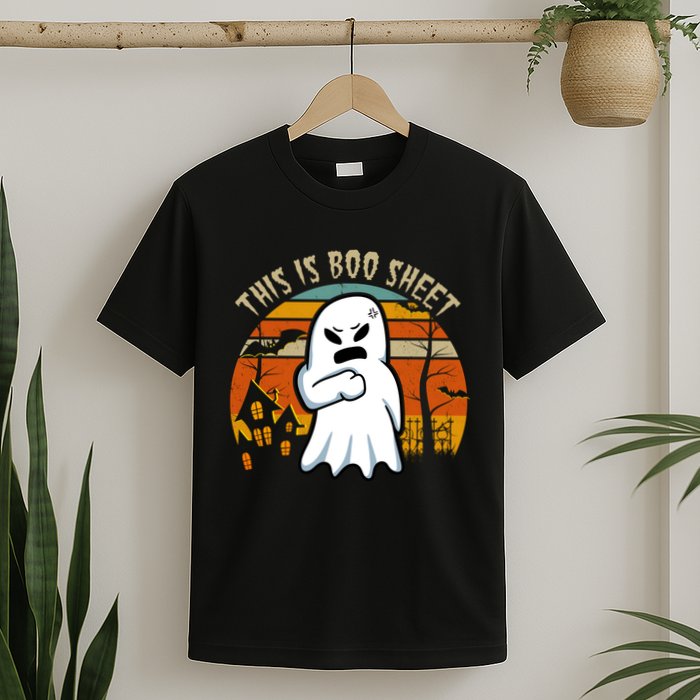 This Is Boo Sheet Ghost Spooky Sunset Funny T-Shirt