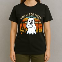 This Is Boo Sheet Ghost Spooky Sunset Funny T-Shirt