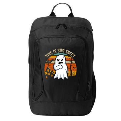 This Is Boo Sheet Ghost Spooky Sunset Funny City Backpack