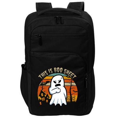 This Is Boo Sheet Ghost Spooky Sunset Funny Impact Tech Backpack